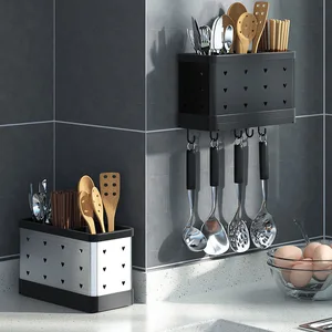 silver black storage rack multifunction utensil holder chopsticks cutlery drying shelf flatware drain kitchen tools for kitchen free global shipping