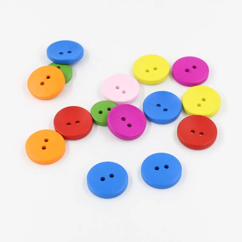 50/100 шт. деревянные пуговицы 15 мм