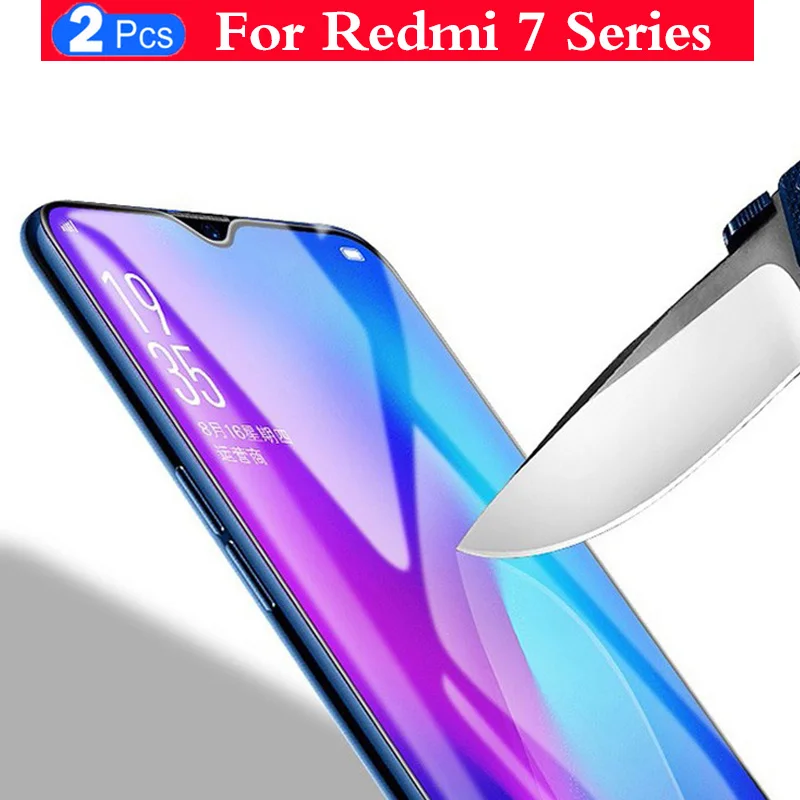 2 шт закаленное стекло для xiaomi redmi 7a note 7 pro 7pro Защитная пленка для экрана красная mi redmi 7 a note7 стекло Полный клей 9h пленка