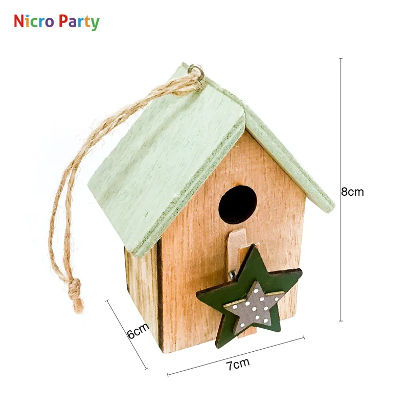 Nicro Деревянные Подвески на рождественскую елку маленький деревянный домик милые