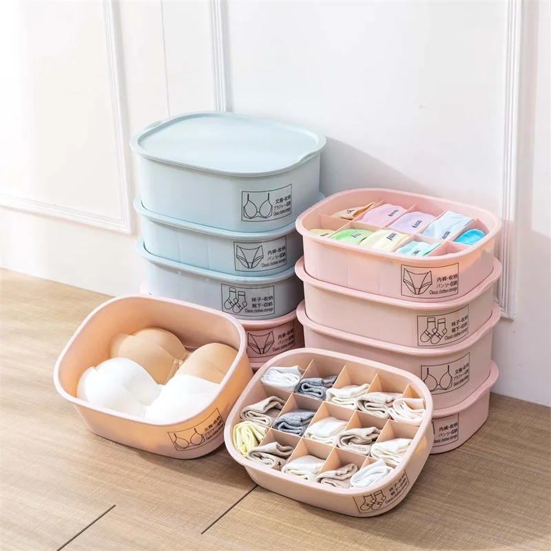 

Underwear Closet Organizer Plastic Storage Drawers Divider Underwear Storage Box With Compartments Socks Shorts Bra Organizador