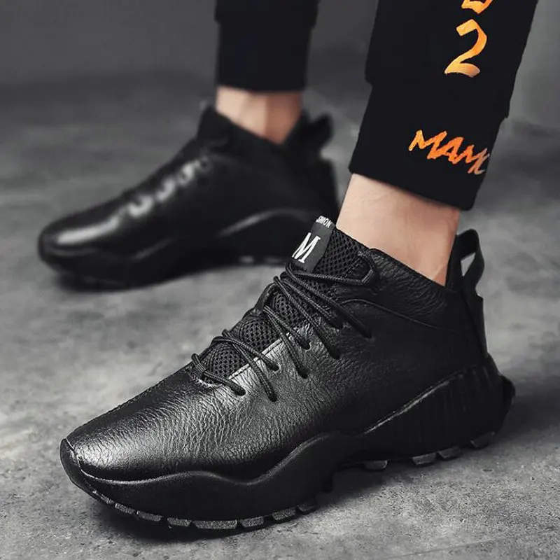 Мужские Прогулочные кроссовки черные и белые высокого качества уличная