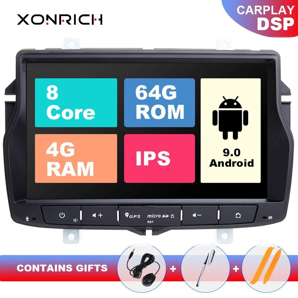 IPS DSP 4G 2 Din Android 9.0 GPS Car Radio For Lada Vesta 2015-2018 Stereo Navigation Multimedia Audio PC NO dvd Player | Автомобили и