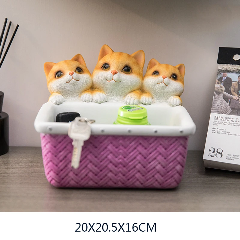 

Cartoon Key Decoration European Style Living Room Decoration Cute Dog Creative Shoe Cabinet Door Storage Tray Home Furnishings