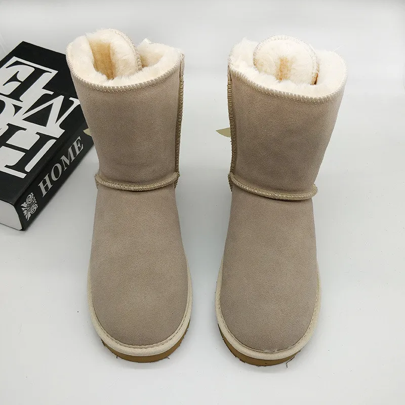 2020 сапоги до середины икры Брендовые женские зимние из натуральной воловьей кожи