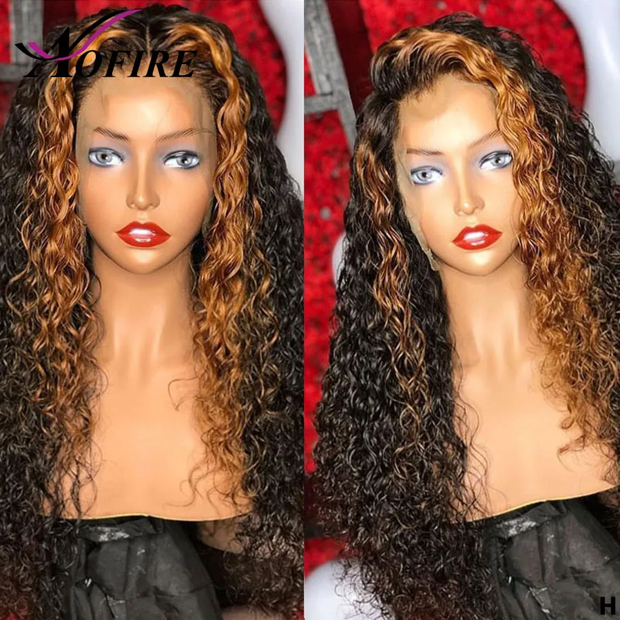 Полностью кружевные парики с выделкой медовый блонд кудрявый парик человеческие