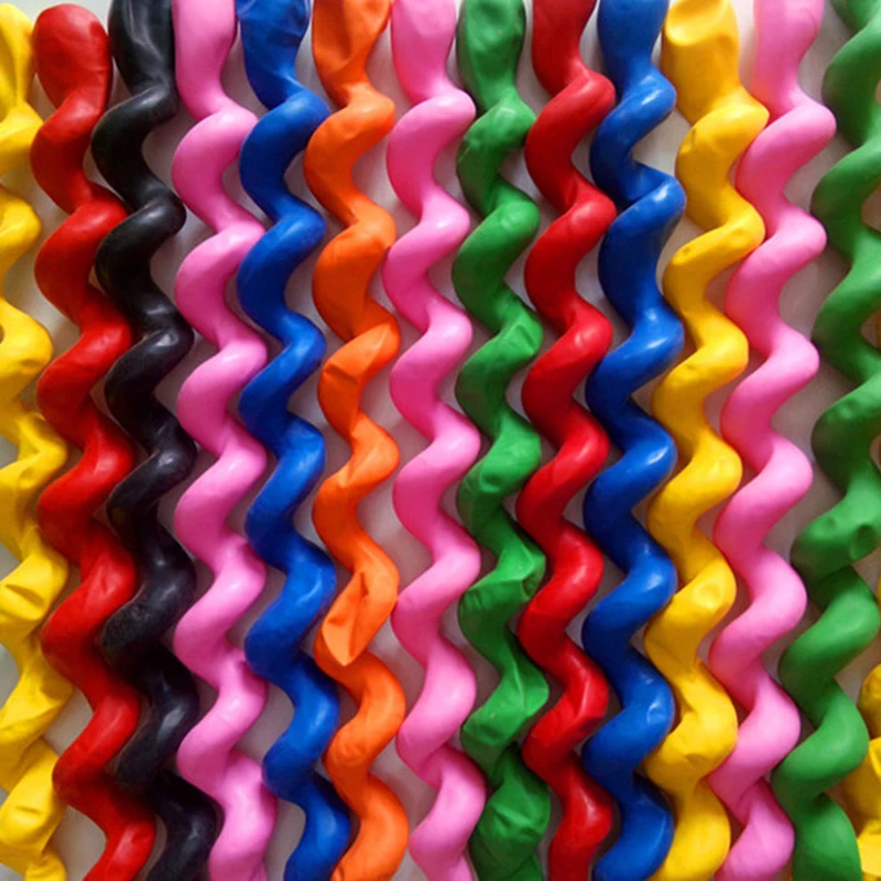 

10Pcs/lot Screw Twisted Latex Balloon Spiral Thickening Long Balloon Bar KTV Party Supplies Strip Shape Balloon Inflatable Toys