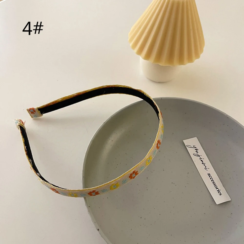 

Embroidery Flower Headbands Women Korean National Style Hair Accessories Colorful Hairband Head Wrap Wholesale Vintage Headband