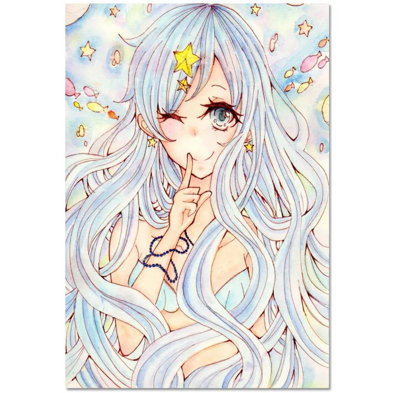 Настенный декор на заказ Постер из ткани в японском стиле аниме с изображением