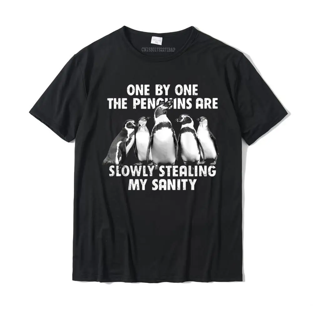 

Penguins Slowly Stealing My Sanity Funny Graphic T-Shirt Design T Shirts For Boys Cotton Tops Shirts Fitness Tight Special