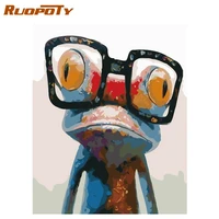 ruopoty diy frame painting frog animals painting by numbers acrylic picture hand painted oil painting for unique gift 40x50cm