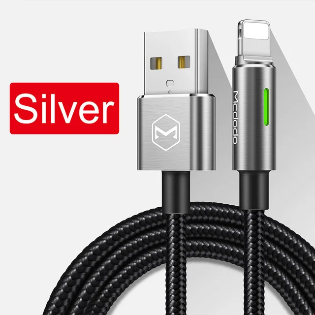 10 шт./лот Mcdodo USB зарядное устройство кабель для iPhone XS Max XR X 8 7 6 6s Plus 2A Быстрая зарядка для iPhone данных Авто отсоединить кабель - Цвет: Grey