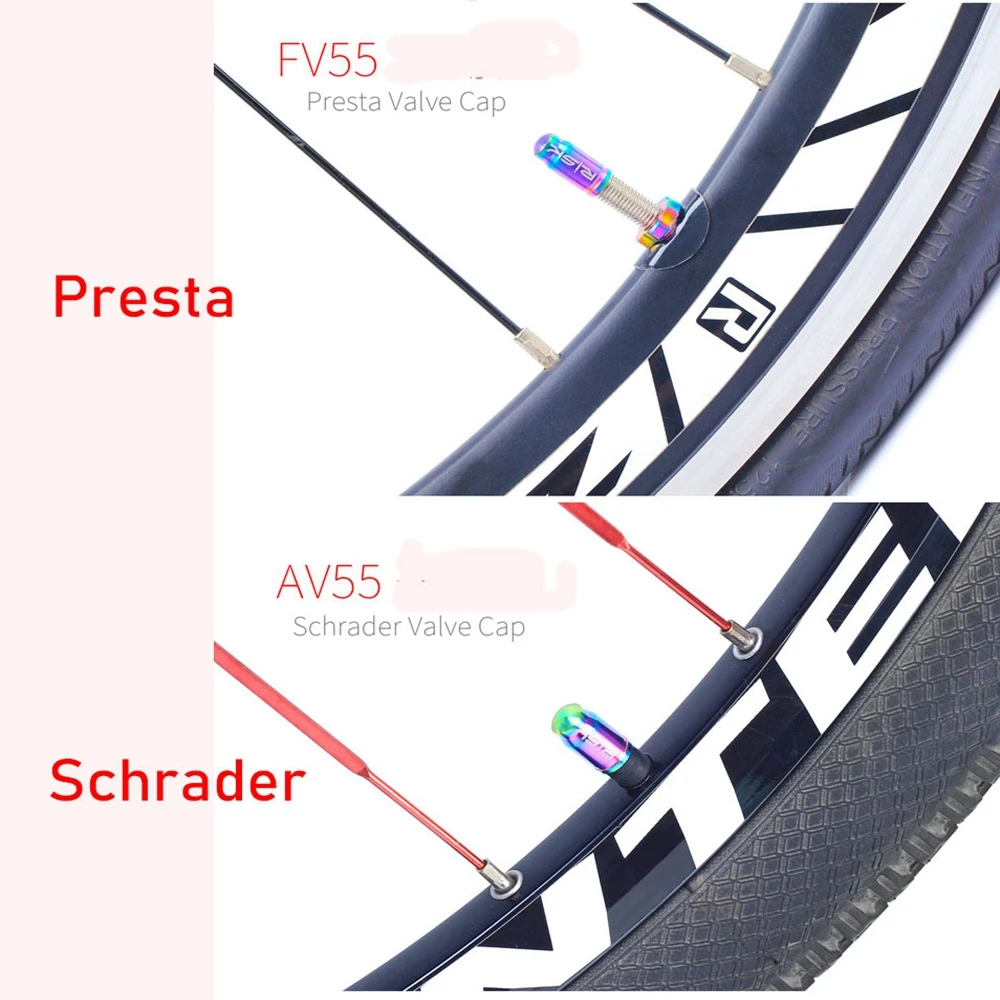 Лидер продаж 1 комплект титановых колпачков клапанов Presta/Schrader для горных