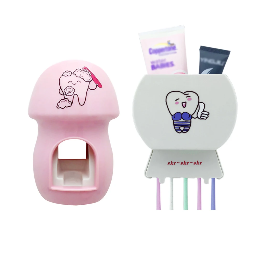 2 шт./компл. перфорация Зубная щётка держатель + автоматический дозатор зубной