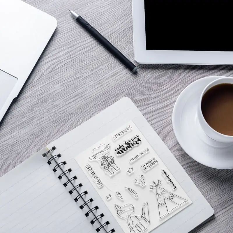 Кемпинг мальчик силиконовый прозрачный печать DIY Скрапбукинг рельефная