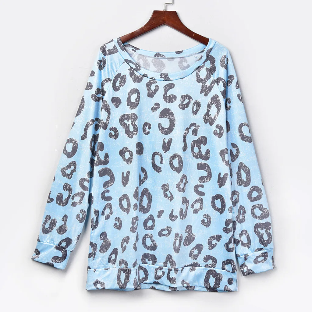 Тонкий Леопардовый принт женские Симпатичные Свитера осенние уличные