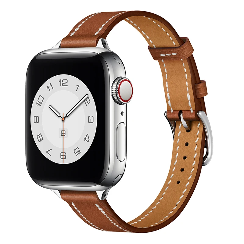 Ремешок для Apple Watch 7 41 мм 45 браслет Lether iwatch 6 se 5 4 3 2 apple samrt watch correa 38 40 42 44 | Наручные