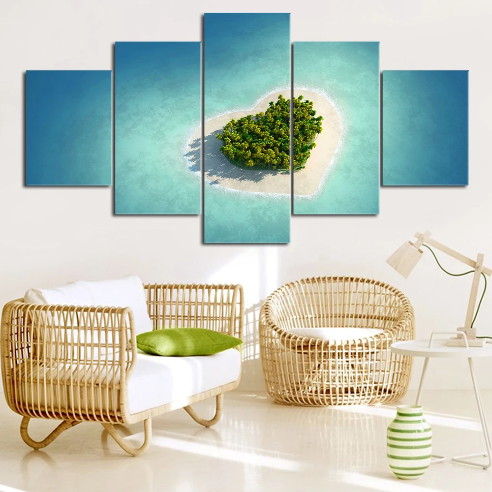 Картина на холсте для домашнего декора 1 шт. Maldive синяя вода любовь океан остров