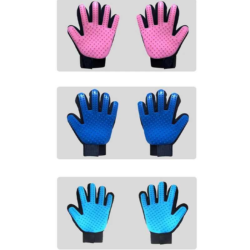 Перчатка для груминга домашних животных мягкая щетка удаления шерсти у питомцев