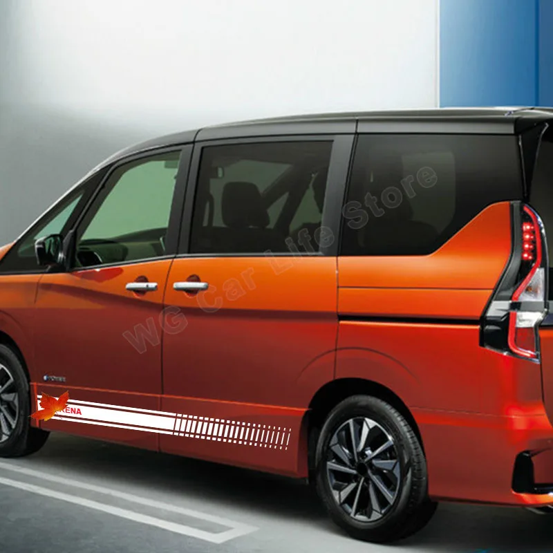 

Стильные виниловые наклейки для автомобиля для Nissan Серена, спортивные длинные полоски для гоночных автомобилей, автомобильные аксессуары, ...