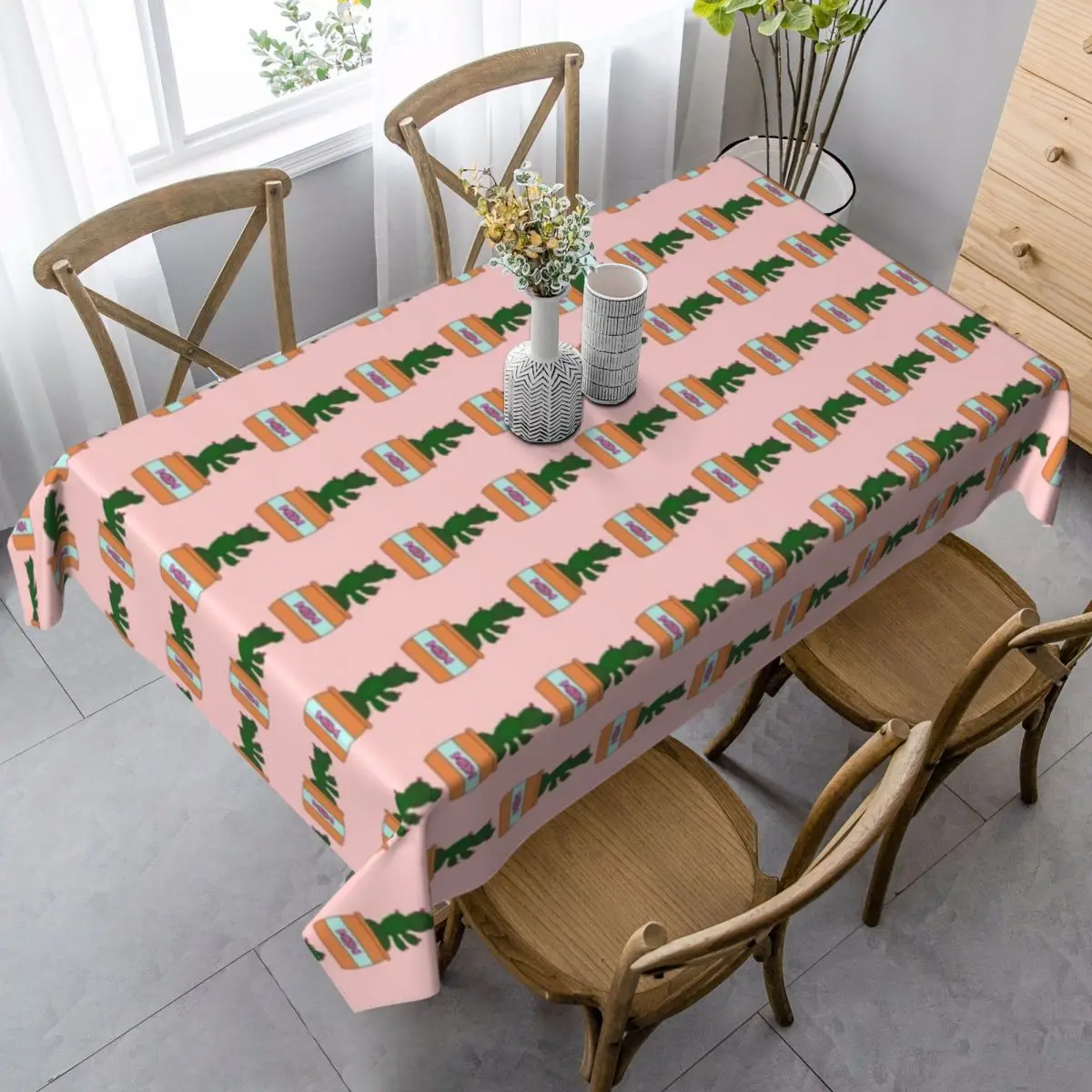 

Cactus Tablecloth Retro Print Table Cover Kitchen Wholesale Decoration Polyester Table Cloth