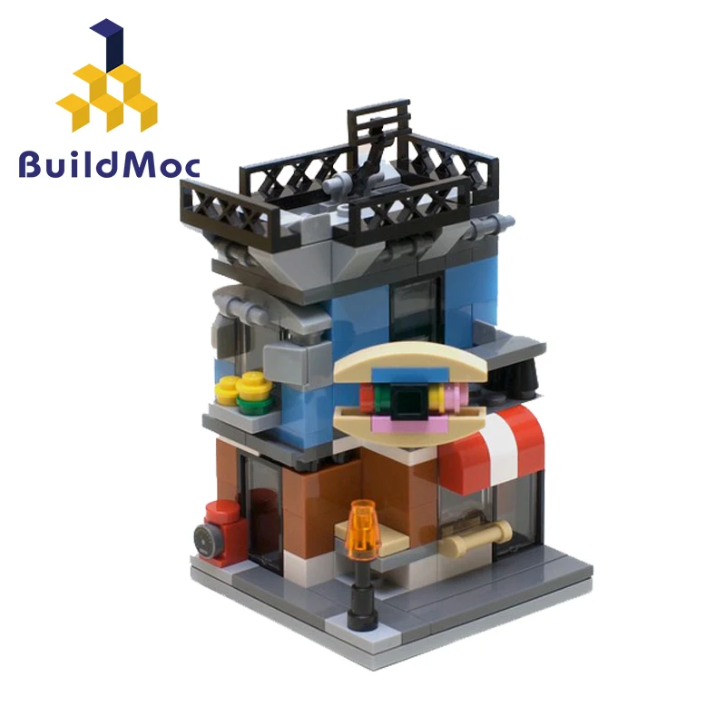 MOC 4808 1317 креативная уличная серия мини уличный вид сборные блоки горный велосипед