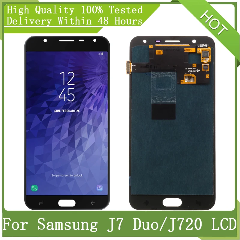ЖК дисплей SUPER AMOLED для Samsung Galaxy J7 Duo 5 J720 J720F с сенсорным экраном и дигитайзером в