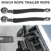 2pcs grey car towing ropes durable 55cm tow recovery strap practical soft shackle winch rope auto wash parts