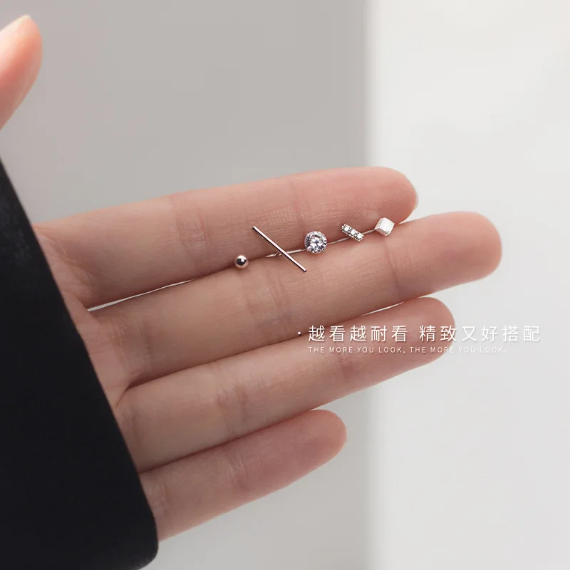 

Серьги-гвоздики женские из серебра 925 пробы с кристаллами, 5 шт./компл.