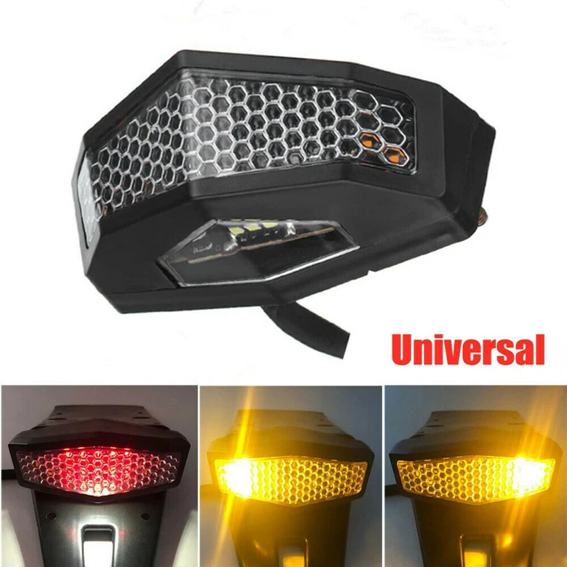 Universal Motorcycle LED Turn Signals Modified Tail Light Cafe Racer Fender Edge Brake Lamp |
