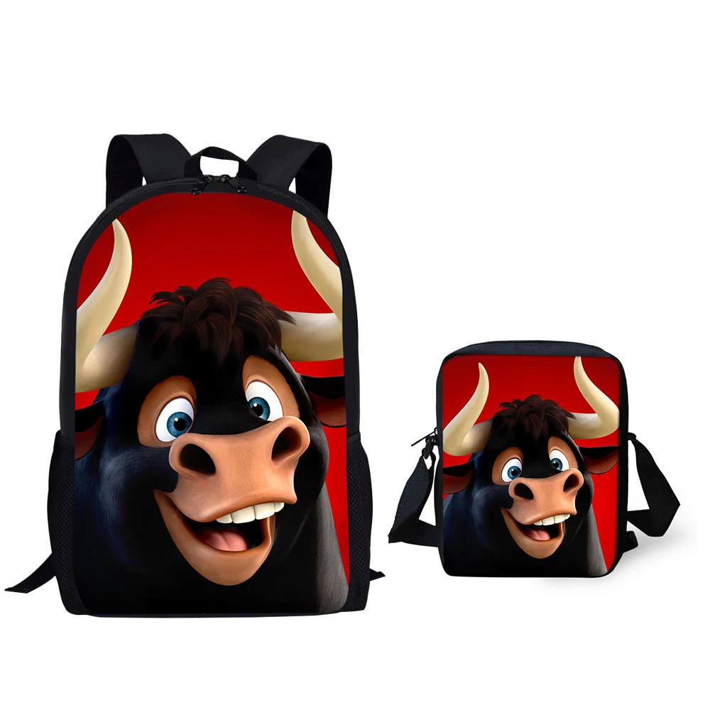 HaoYun Children's Backpack Set Feridinand Prints Pattern Kids School Bags Anime 3PC/Set Students Book-Bags Mochila Rucksack