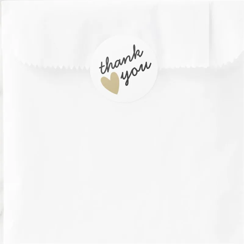 

Personalized Gold Heart Thank You Classic Round Sticker