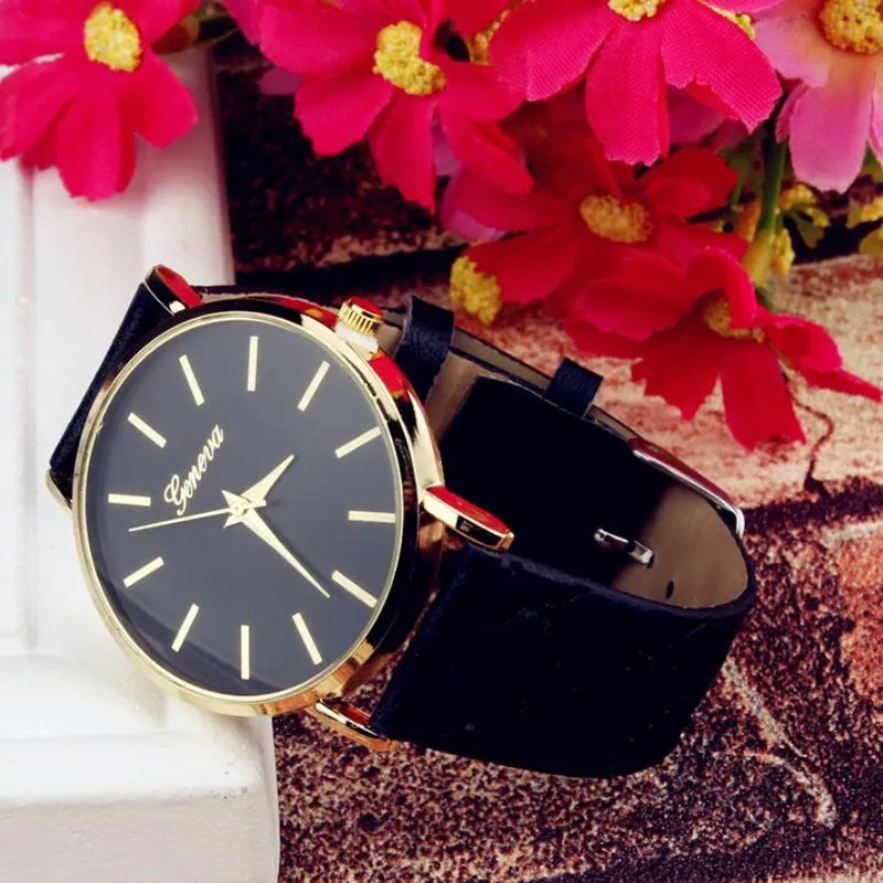 Часы женские orologio donna Geneva на сетчатом кожаном ремешке с циферблатом | Наручные
