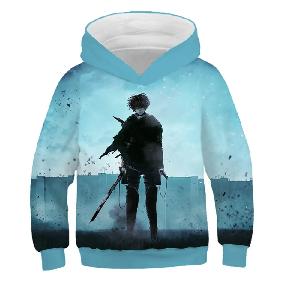 Sudaderas con estampado 3D de Anime japon&eacute;s para ni&ntilde;os y ni&ntilde;as, jersey de moda de ataque a los Titanes, Kyojin No Shingeki, Tops-1