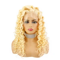 brazilian deep wave 613 blonde t part 13x4x1 lace front wigs remy human hair wigs 150 density 26inch natural hairline eseewigs