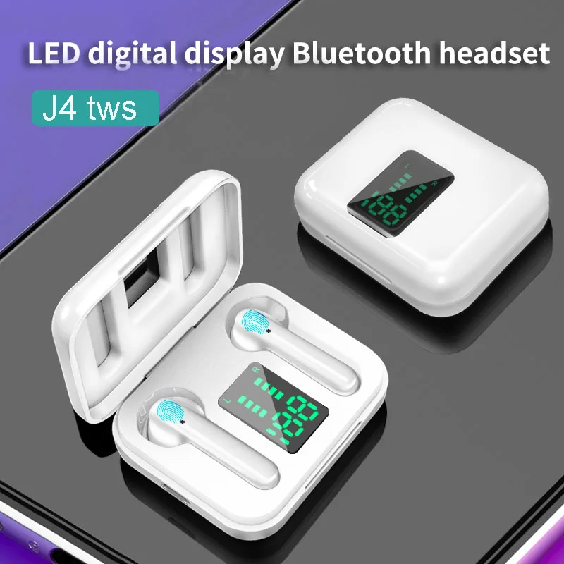 

J4 Bluetooth наушники Беспроводной наушники светодиодный цифровой Дисплей спортивные 5,0 Bluetooth гарнитура стерео наушники для смартфонов