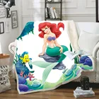 Disney Ariel, одеяло принцессы русалки с принтом, одеяло, постельные принадлежности для девочек, детский подарок, декор для спальни, различные размеры для стилей.