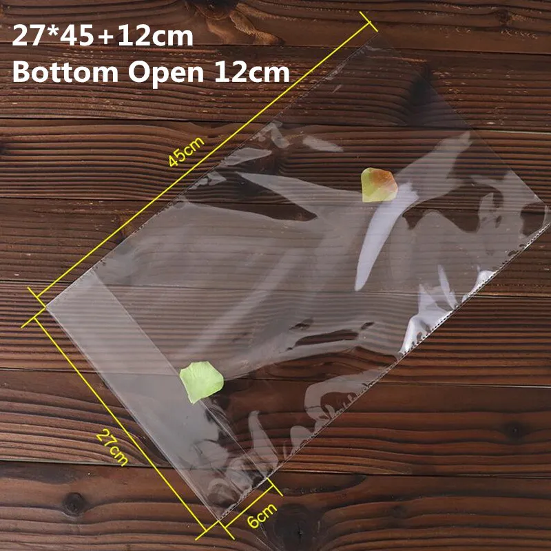 Clear 27x45cm LBSISI Life 100 шт пластиковые пакеты, прозрачный пакет для тостов, хлеба, Мягкая матовая упаковка для еды, для выпечки, для рождественской вечеринки - Цвет: Clear 27x45cm