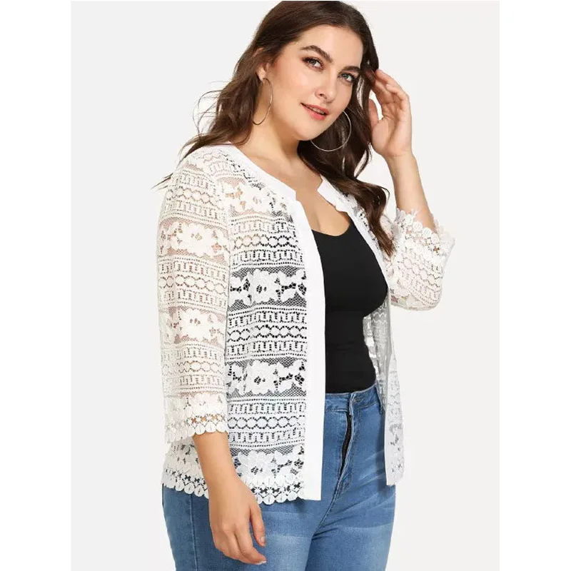 Ажурный вязаный кружевной кардиган блузка пляжные топы шали пальто большого