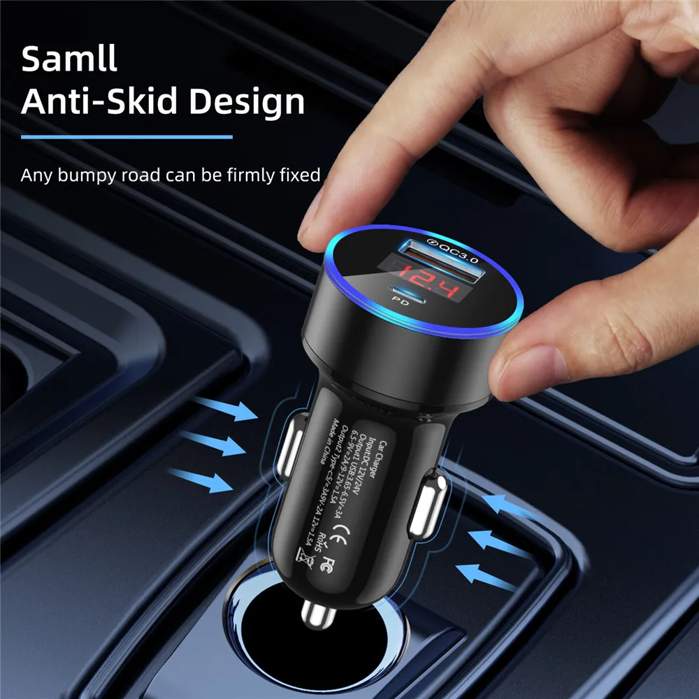 Автомобильное зарядное устройство 6A USB Quick Charge 4 0 QC3.0 Type C мобильный телефон PD 36 Вт