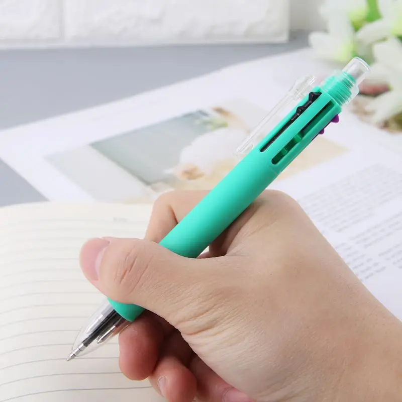 

W3JD 0.7mm 5 Colors In One Retractable Ballpoint Pens Mechanical Pencil Smooth Writing Tip Note Taking School Stationery Office