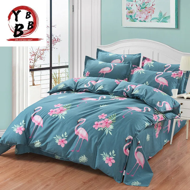 

New pattern Flower ostrich bedding sets Twin/Full/Queen/King Size Bedding Linen Quilt cover Duvet Cover Set bed Sheet