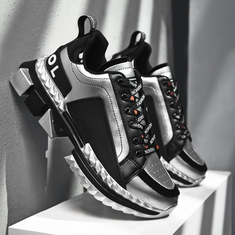 Мужские кроссовки для бега на толстой подошве дышащие занятий спортом открытом