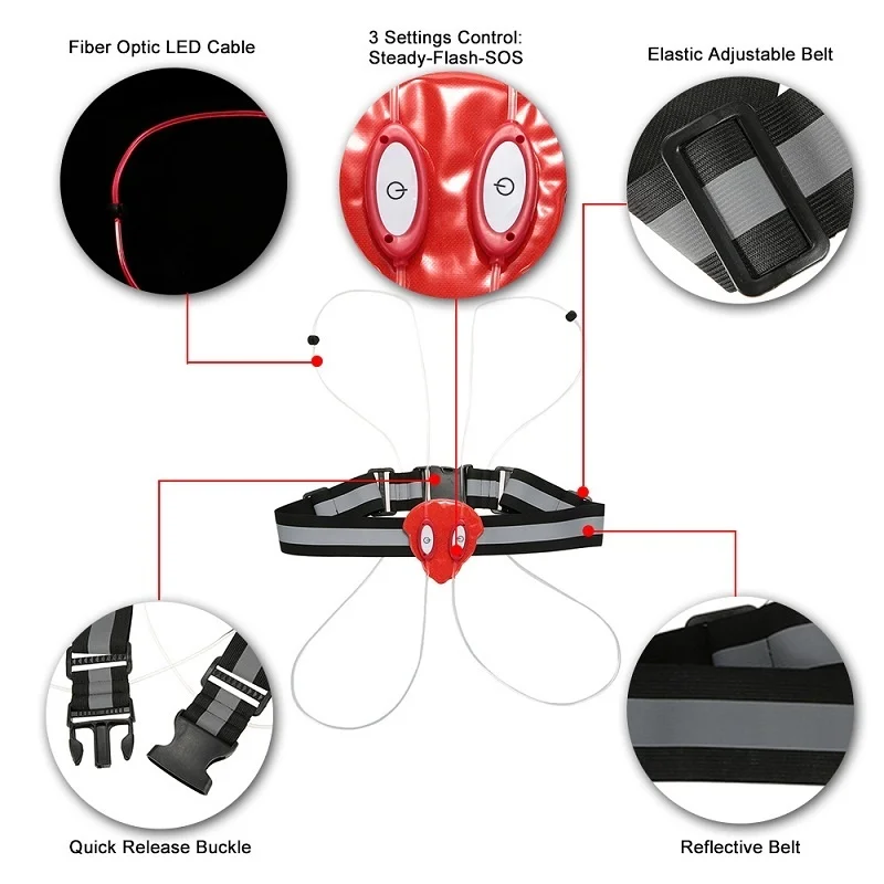 Хит продаж 1 шт. светодиодный светильник светоотражающий жилет ремни