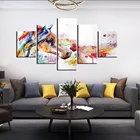 Холст с изображением лошадей настенная живопись искусство 5 шт. Фотографии Современный абстрактный принт с животными и декорации Плакаты для Декор в гостиную