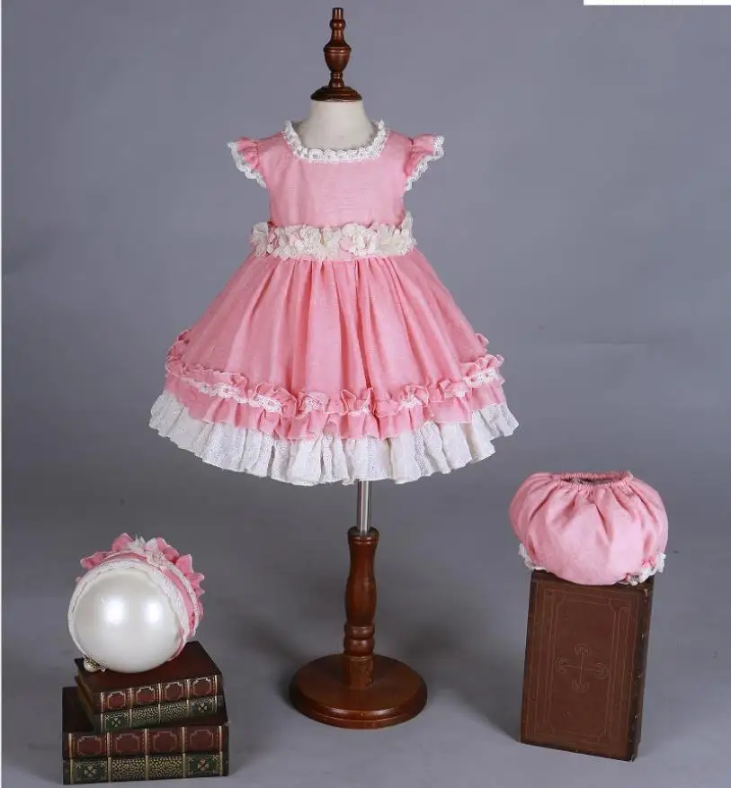 Летнее испанское детское платье принцессы бутиковое хлопковое для девочек милое