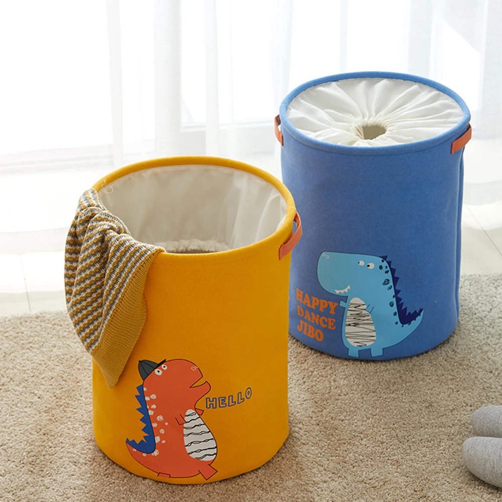 

Large Capacity Folding Laundry Basket Sundries Storage Bucket Standing Toy Clothing Storage Box Beam Mouth Dustproof Organizer