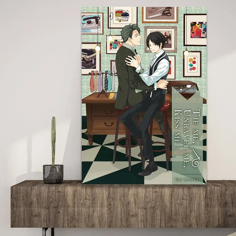 Tie Me Unravel Kiss аниме Yaoi живопись современное искусство стены спальня HD Печать холст
