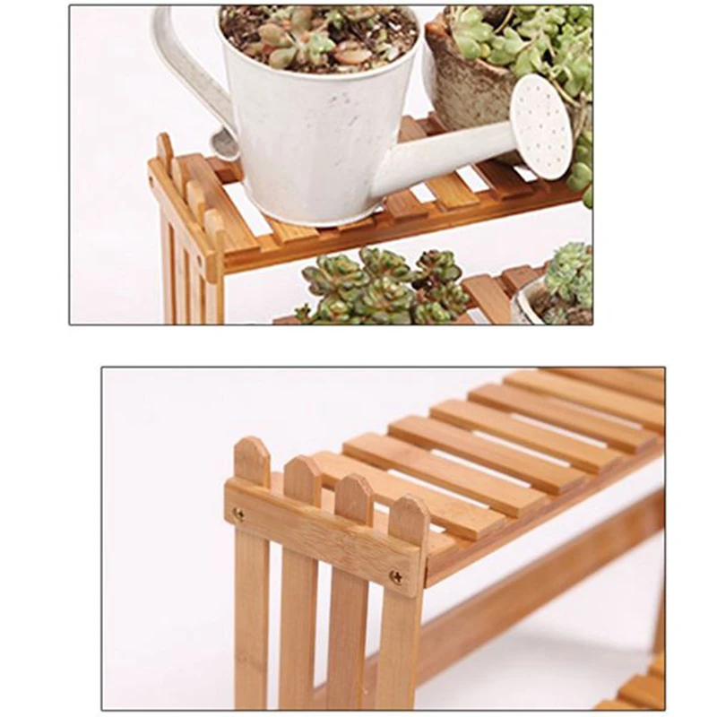 Office Desktop Storage Rack Bamboo Flower Display Stand Plant Shelves Decorative Shelf for Study | Мебель