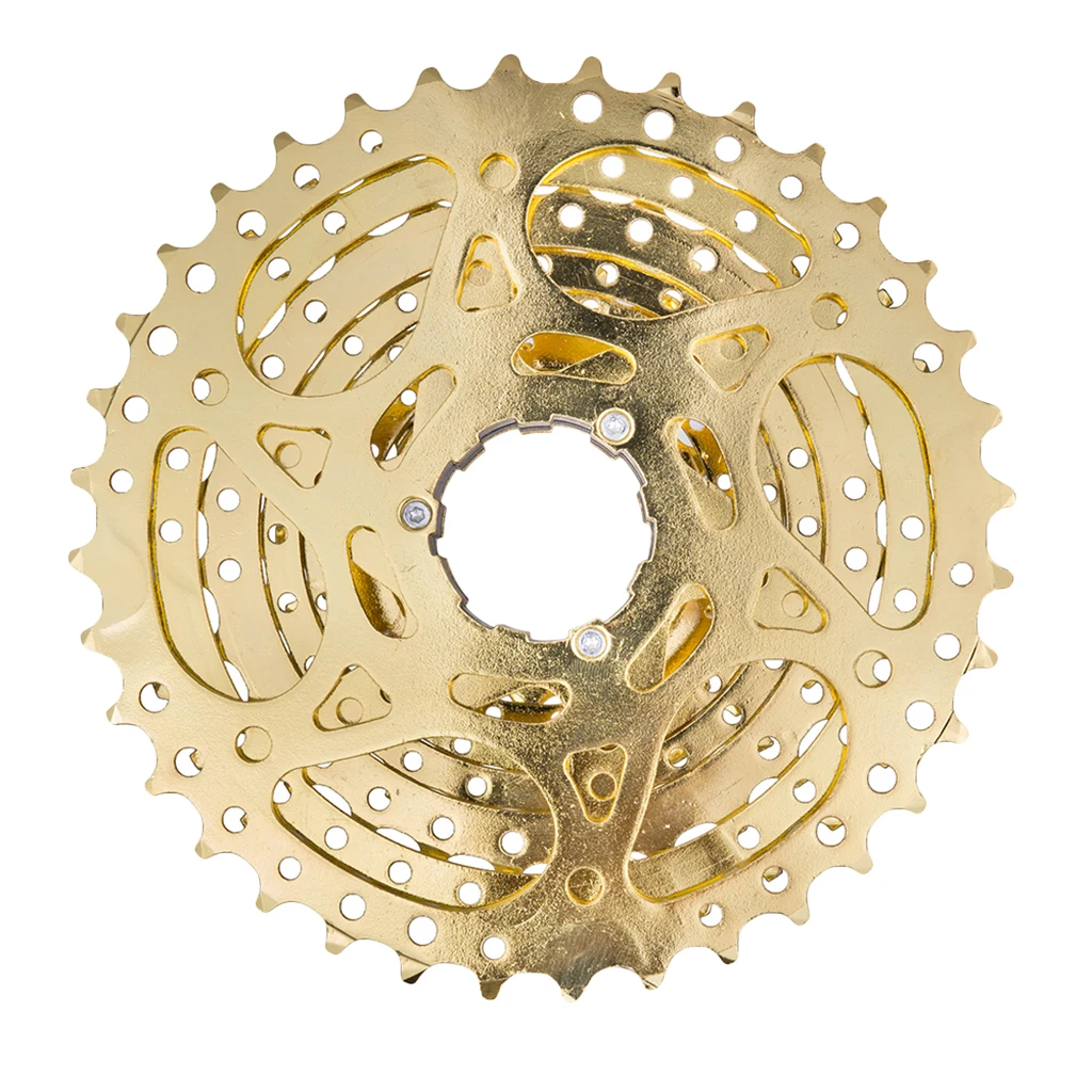 

Bike Bicycle Cassette Freewheel 9 Speed 11-36T - Performance Steel - Golden -